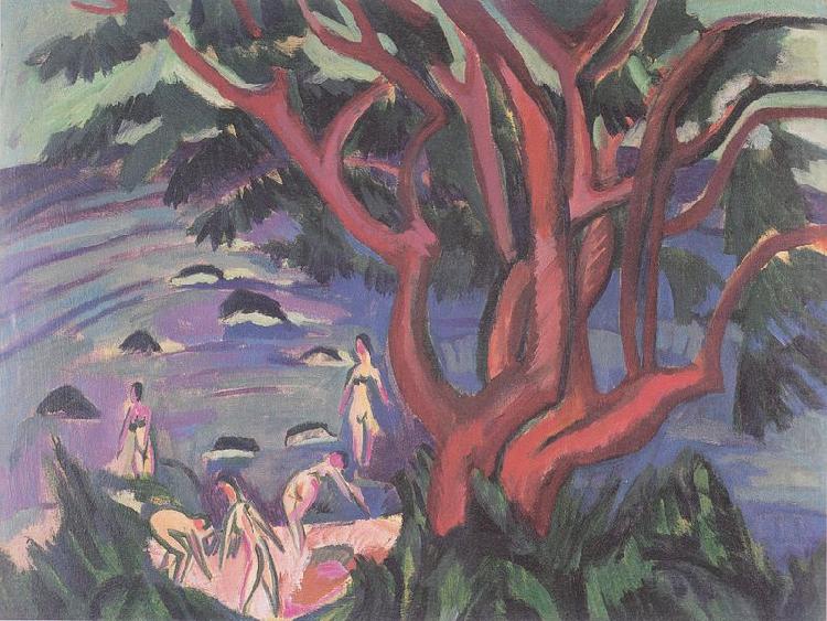 Ernst Ludwig Kirchner Roter Baum am Strand china oil painting image